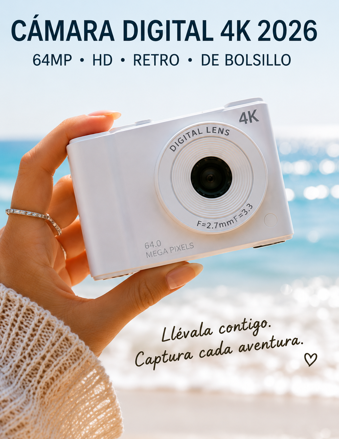 LUMIVA™ Snap 4K – Cámara Digital Retro de 64MP con Zoom 8X